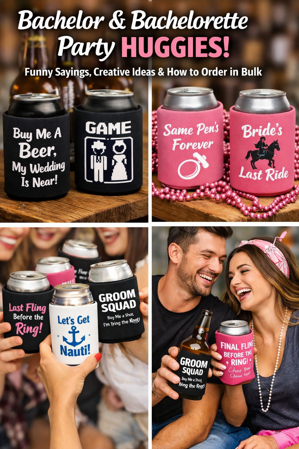 Bachelor & Bachelorette Party Huggies: Funny Sayings, Creative Ideas & How to Order in Bulk