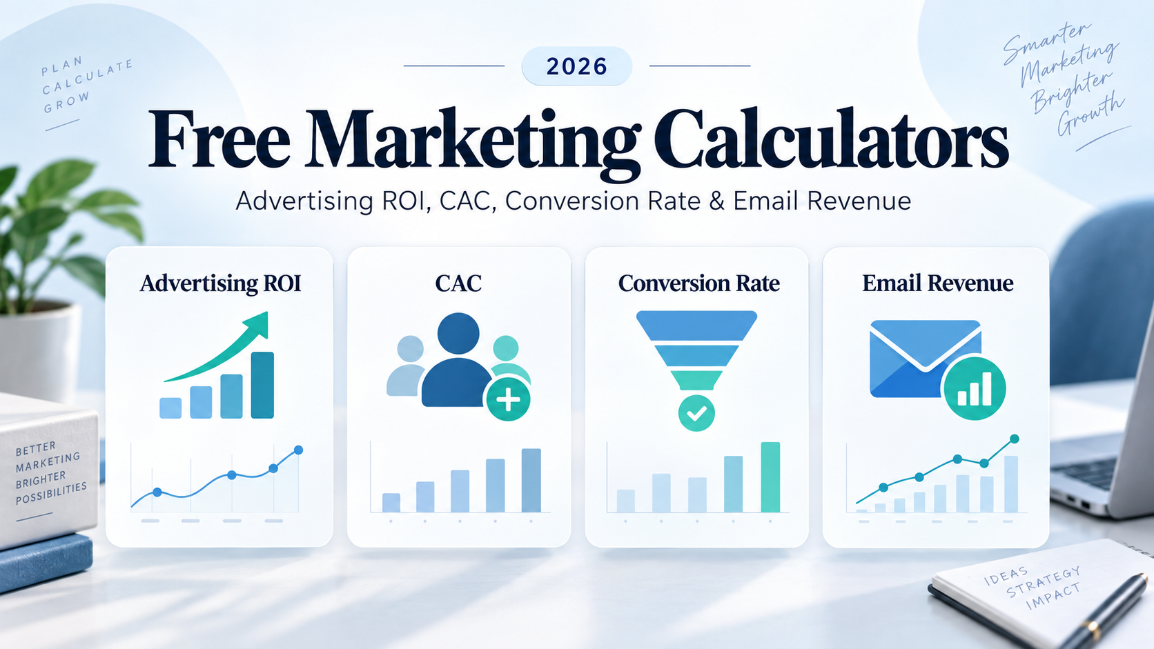 Free Marketing Calculators: Advertising ROI, CAC, Conversion Rate & Email Revenue (2026)