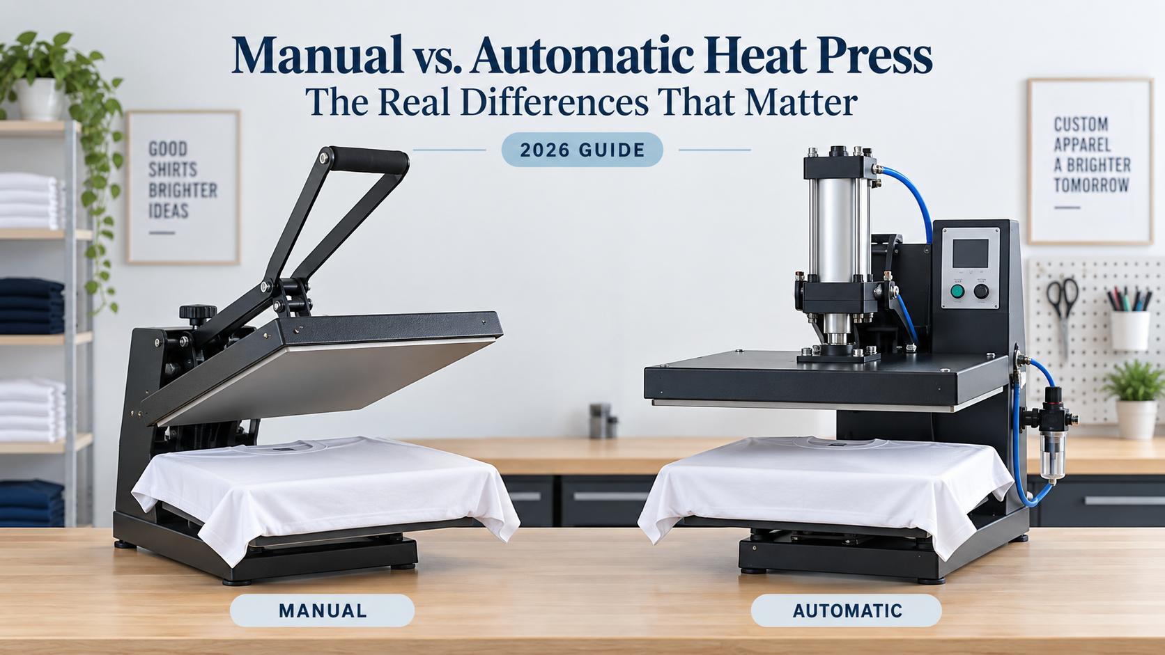 Manual vs. Automatic Heat Press: The Real Differences That Matter (2026 Guide)