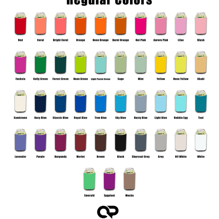 Custom koozie price comparison 2026: full color printing on both sides, 4mm neoprene, slim and standard sizes