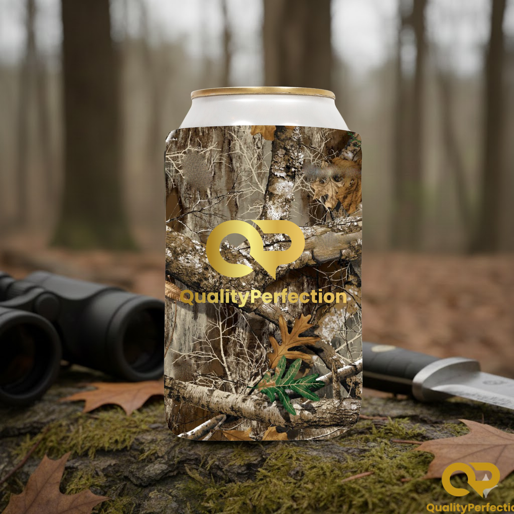 Neoprene camo koozie for hunting by QualityPerfection