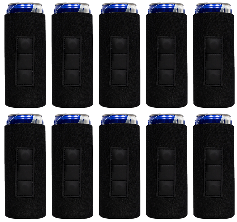 Black Slim Can Koozie with Magnets Neoprene - QualityPerfection