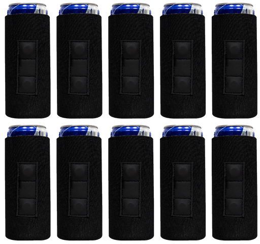 Black Slim Can Koozie with Magnets Neoprene - QualityPerfection