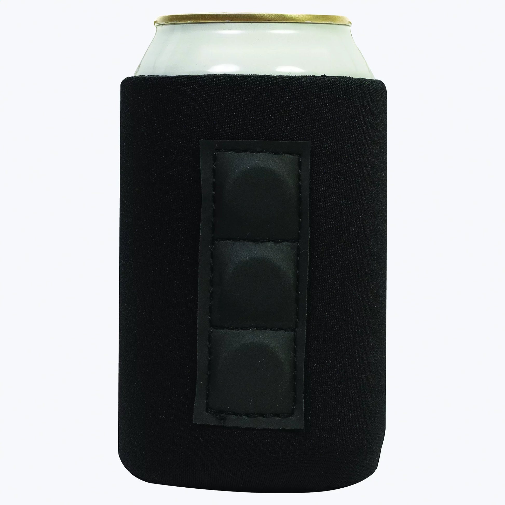 Black neoprene magnetic can cooler sleeve with 3 magnets for 12 oz regular can - QualityPerfection