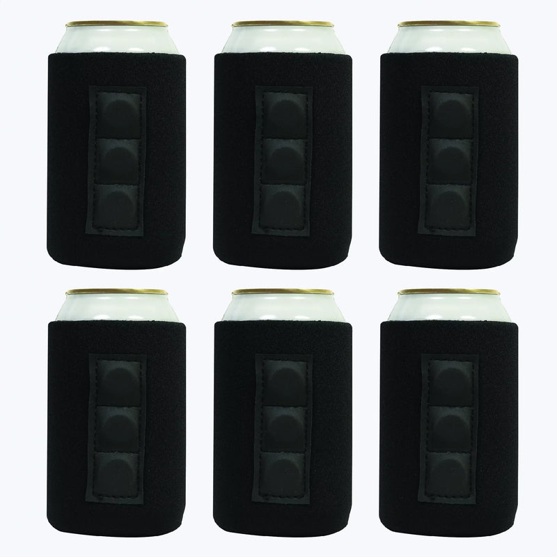 Black Regular Can Koozie with Magnets Neoprene - QualityPerfection