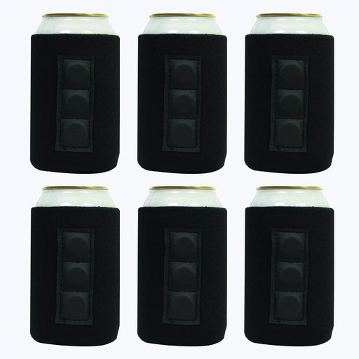 Black Regular Can Koozie with Magnets Neoprene - QualityPerfection