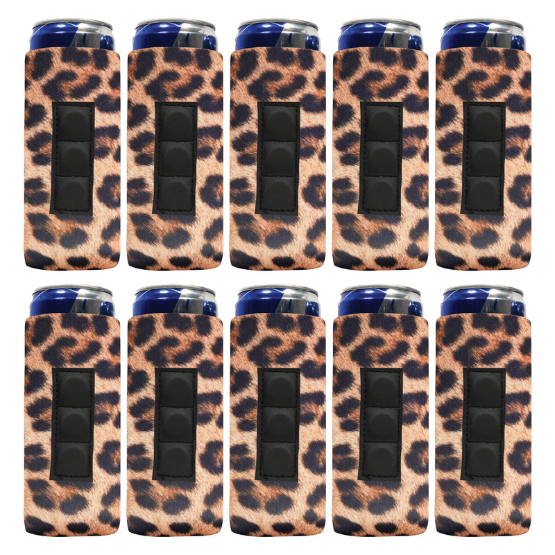 Magnetic Slim Can Cooler 12 oz, 3 Magnets 4mm Neoprene - Bulk, 25 Units