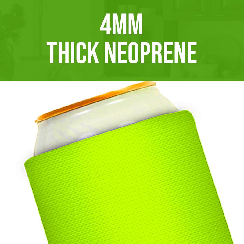 Regular Size Magnetic Kelly Green Can Cooler Sleeves 12oz , Neoprene 4mm, 3 Magnets.