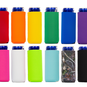 Slim Can Cooler Sleeves, Premium 4mm Skinny Can Coolers Neoprene 1, 6 and 12 Pack - QualityPerfection