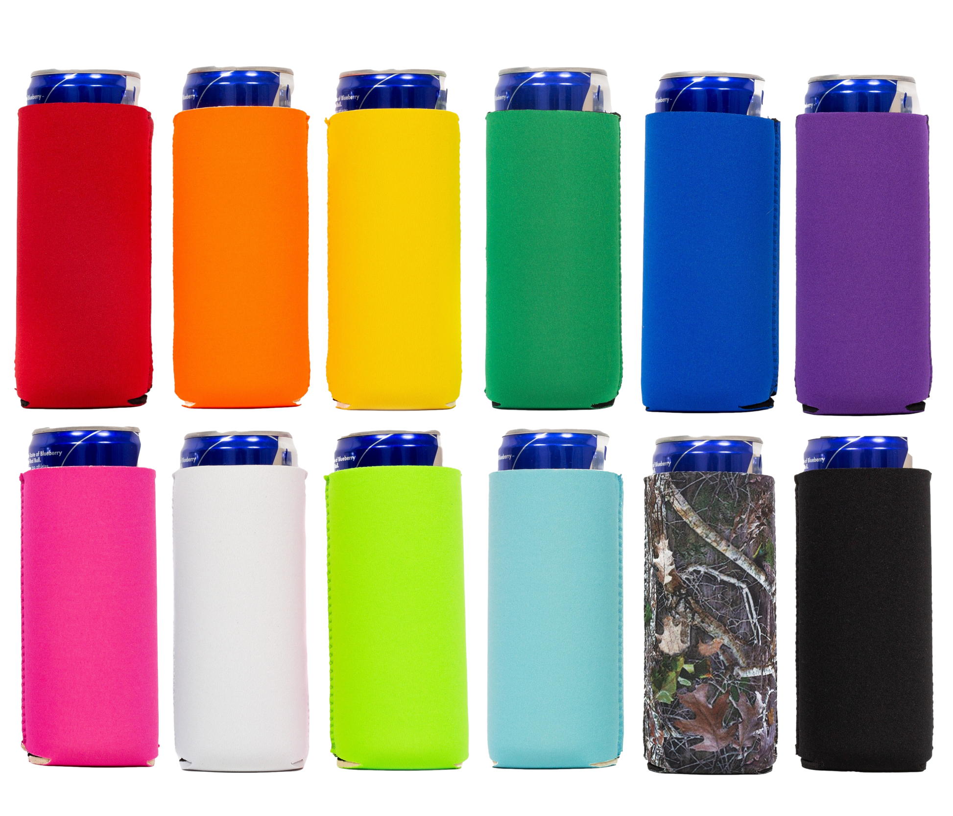 Slim Can Cooler Sleeves, Premium 4mm Skinny Can Coolers Neoprene 1, 6 and 12 Pack - QualityPerfection
