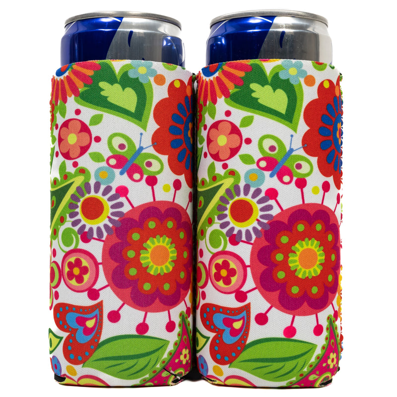 Slim Can Cooler Sleeves (2 Pack) Thermocoolers for 12 oz Tall Skinny Beverage with Gift Package - QualityPerfection