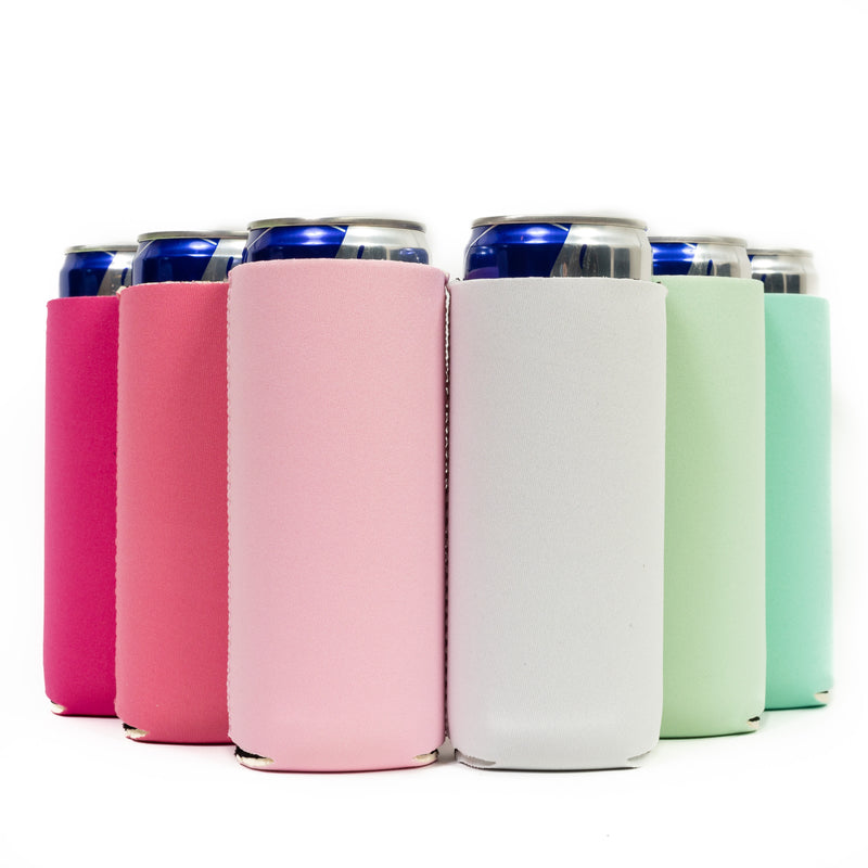 Slim Can Cooler Sleeves, Premium 4mm Skinny Can Coolers Neoprene 1, 6 and 12 Pack - QualityPerfection