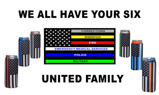 US Flag / Black Flags Neoprene 12oz Regular Coolie QualityPerfection - QualityPerfection